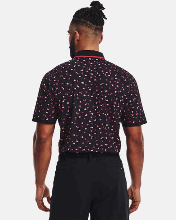 เสื้อโปโล UA Iso-Chill Floral สำหรับผู้ชาย in Black image number 1